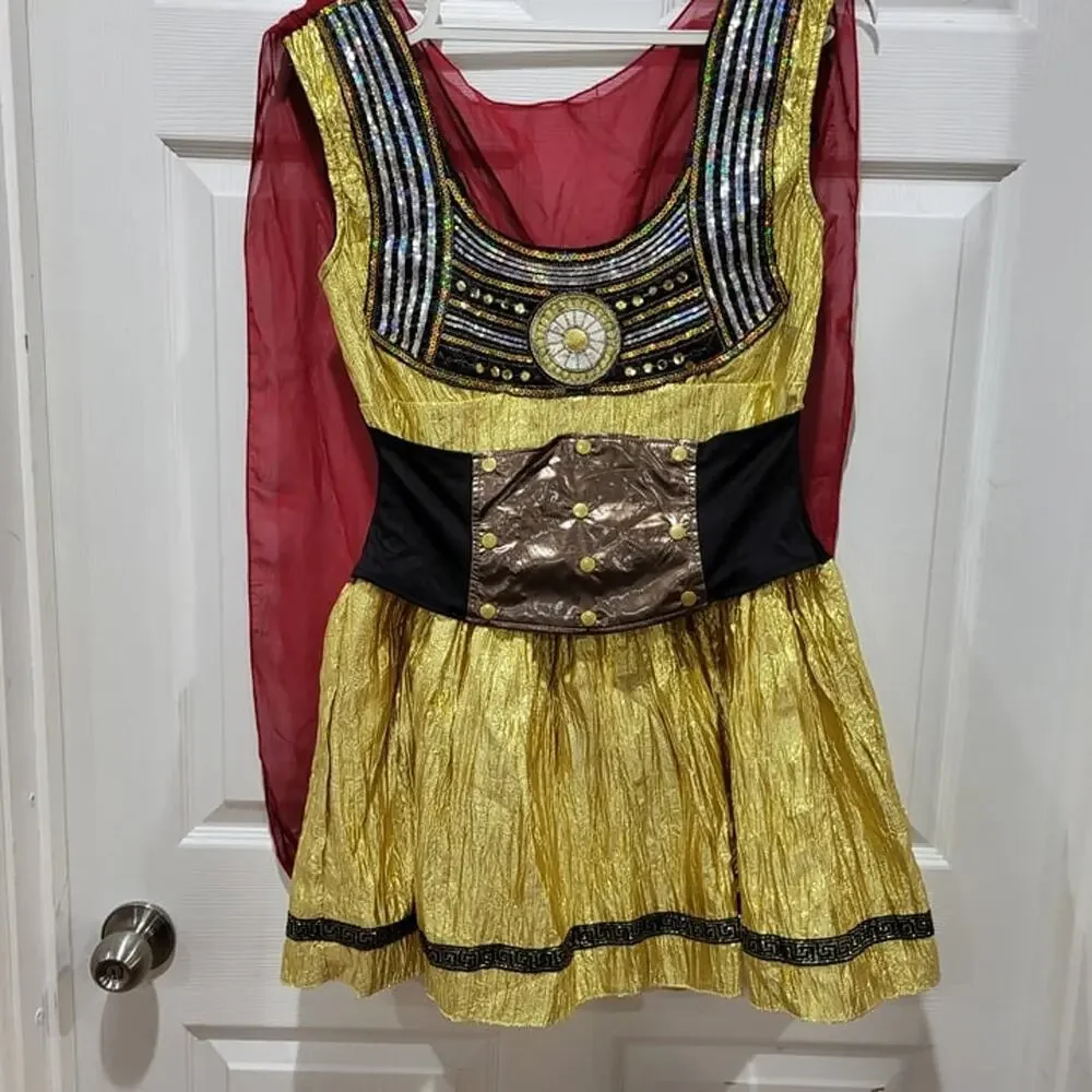 Dreamgirl Golden DRESS Gladiator Costume halloween cape size XL